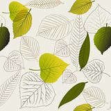 Spring leafs abstract seamless pattern