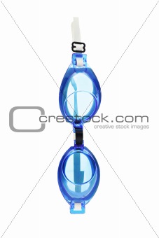Swimming goggles suspended in the air