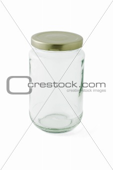Empty glass jar with cap