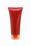 Red cosmetic tube 