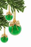 Green Christmas baubles 