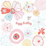bright floral greeting card