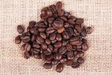 Coffee beans on sack