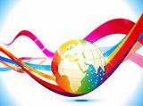 abstract colorful background with globe 