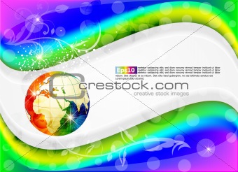 abstract colorful background with globe