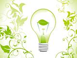 abstract eco green bulb icon