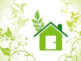 abstract eco green home icon