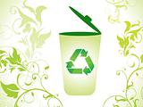 abstract eco green recycle bin icon