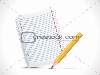 abstract notepad with pencil icon 