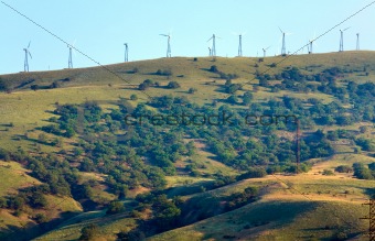 Wind-driven generator on the ridge (Meganom, Crimea) 
