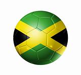 Soccer football ball with Jamaica flag
