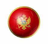 Soccer football ball with Montenegro flag