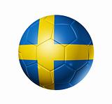 Soccer football ball with Sweden flag