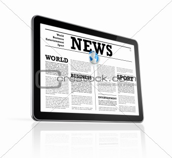 News on a digital tablet pc computer