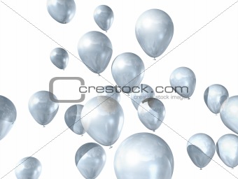 white balloons isolated