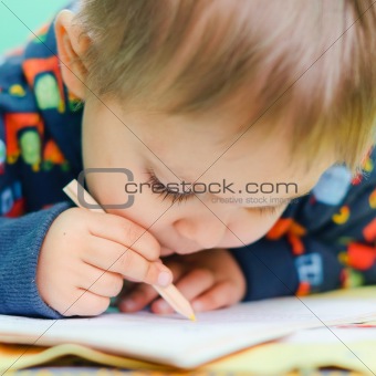 Little Boy Drawing