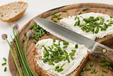 bread with cream cheese and chives