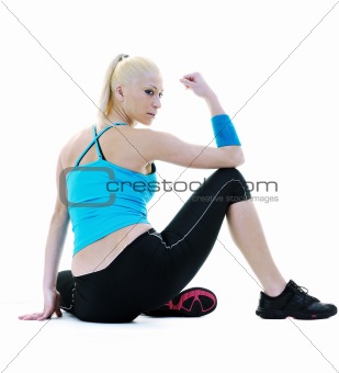 fitness and exercise with blonde woman