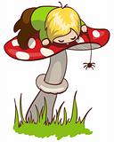Little boy on mushroom