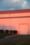 Amazing sunset light on the walls of warehouse
