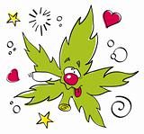 funny laughing marijuana leaf