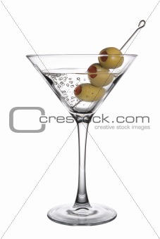 Olive Martini with Bubbles