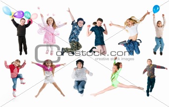 Collection photos of jumping kids