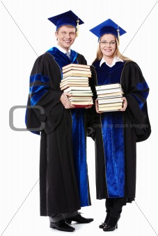 Students with books