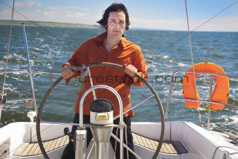 Young Man is Sailboat Captain