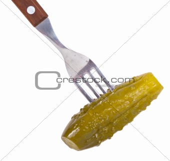 cucumber on a fork