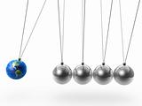 newton's cradle and earth
