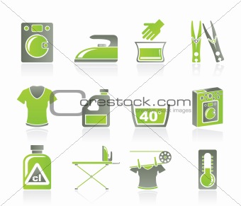 Washing machine and laundry icons
