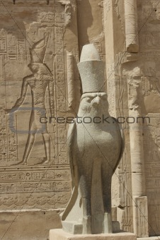 Statue of the falcon god at the Temple of Edfu