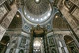 Saint Peter's basilica interior in Vatican