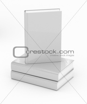 Books over white