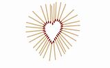 matchsticks in a row shows a heart-shape