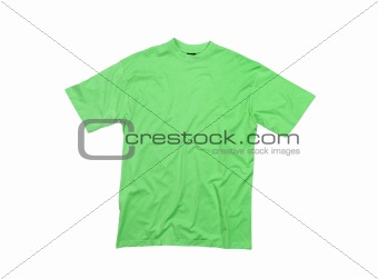 Green T-shirt isolated on white background
