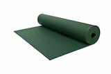 Rolled Green Yoga Mat Isolated on White with a Clipping Path.
