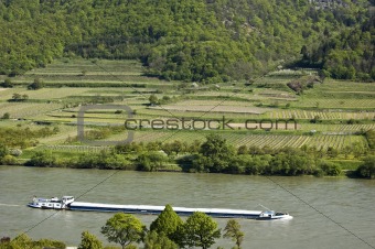 Cargo Ship in the Danube Valley