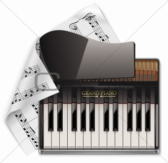 Vector grand piano XXL icon