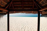 view from a beach cabana on the maldives