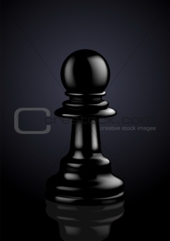 Chess Black Pawn - Vector Illustration