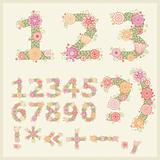 vector colorful flower font. 