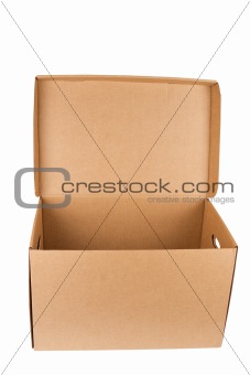 Open empty cardboard box