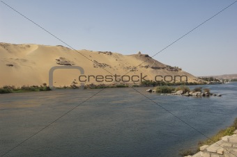 View down the River Nile with cataracts