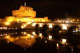 Castel Sant' Angelo night in Rome, Italy 