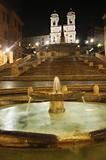 Piazza di Spagna of night in Rome, Italy 