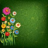 abstract floral illustration on grunge background