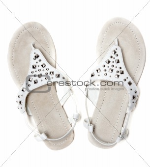 Leather feminine sandals