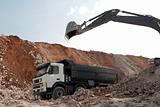 loading a large lorry building material